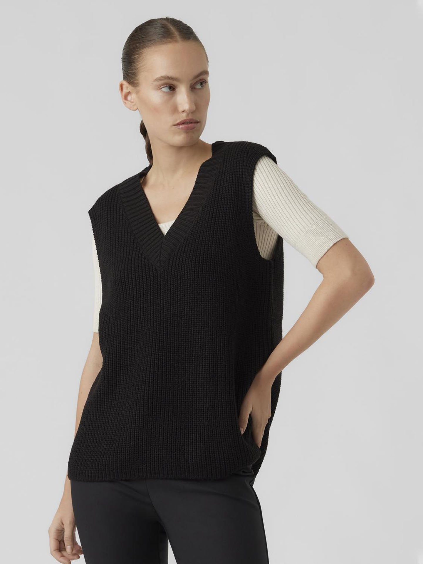 GILET LEA V-NECK LONG VEST