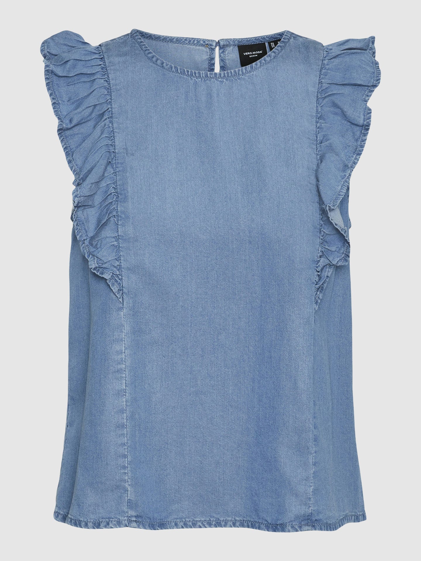 TOP BREE FRILL CHAMBRAY