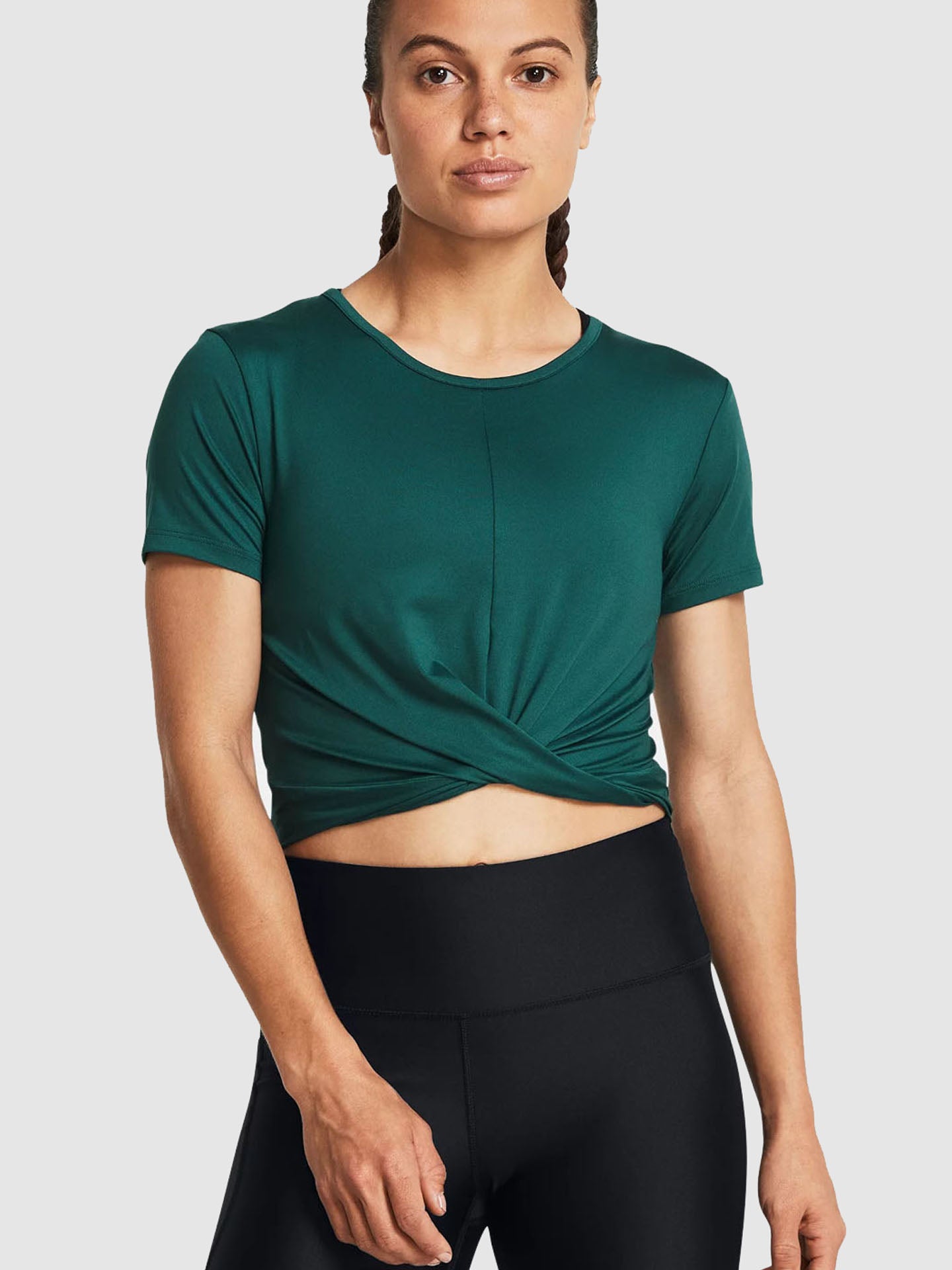 UA T-SHIRT M/C MOTION CROSSOVER CROP