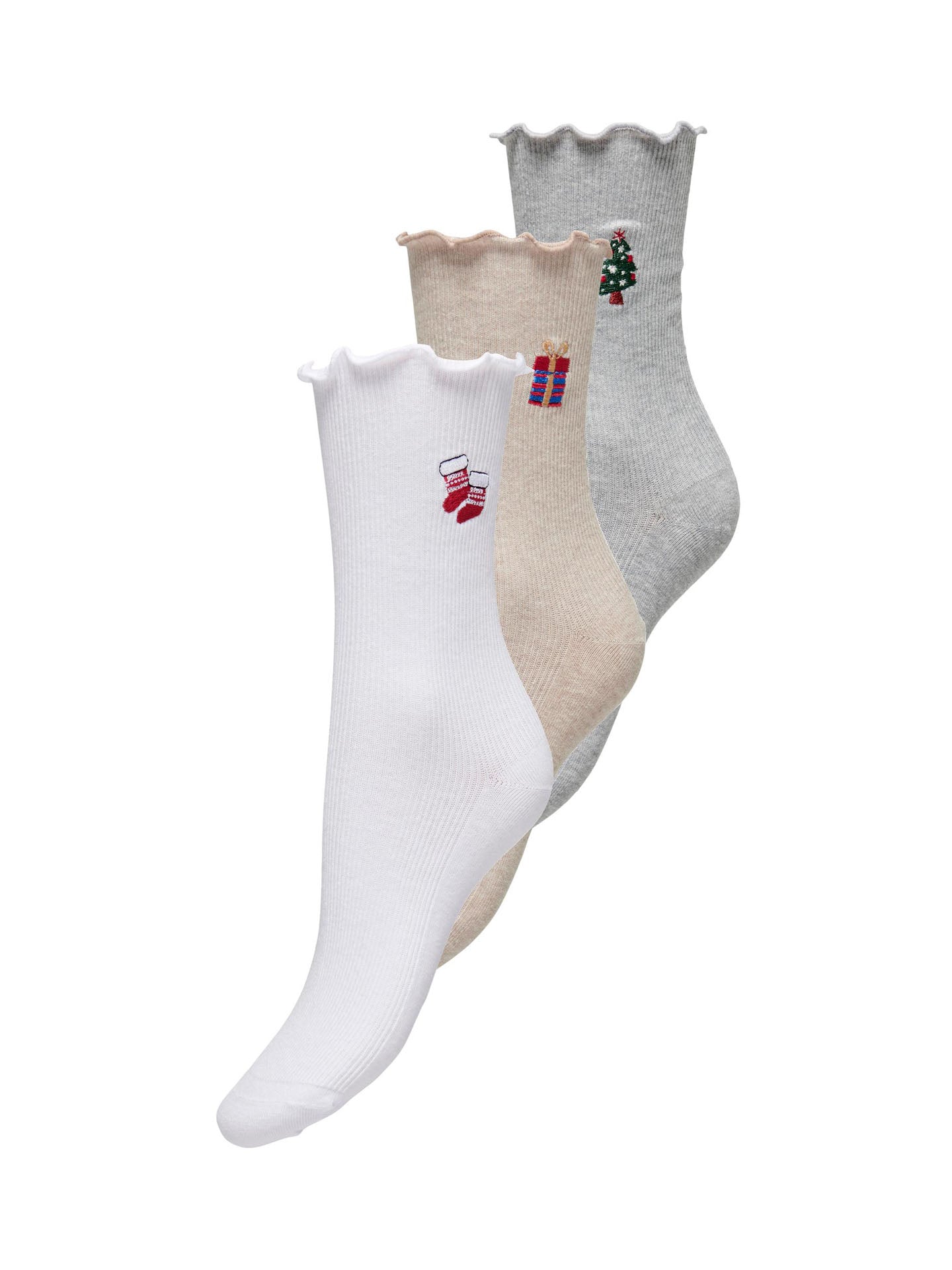 SOCKS CHRISTMAS 3-PACK FRILL