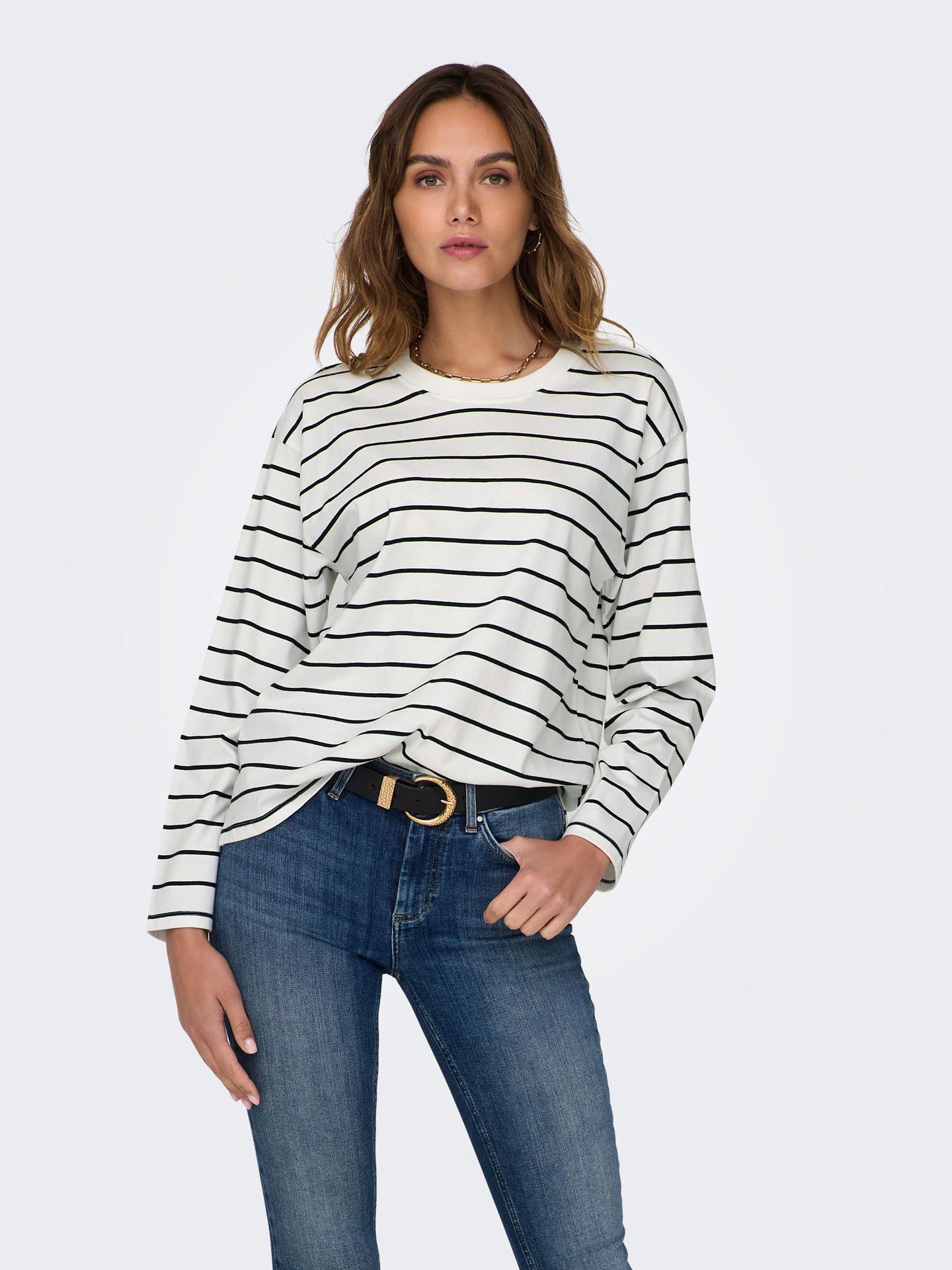 FELPA GIRO LAURA BOXY STRIPES