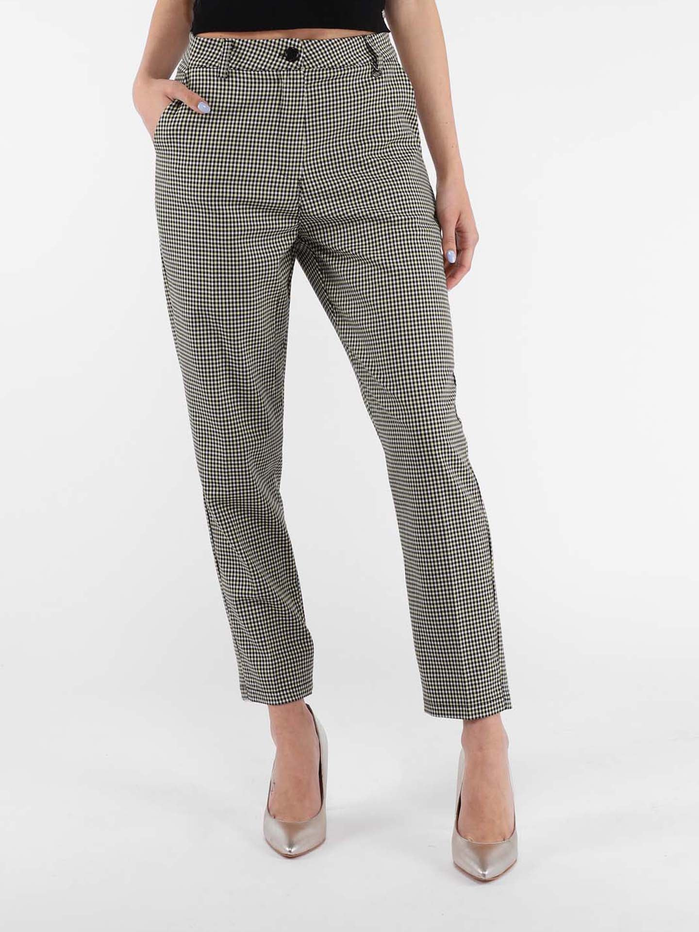 PANTALONE DRITTO MICRO CHECK