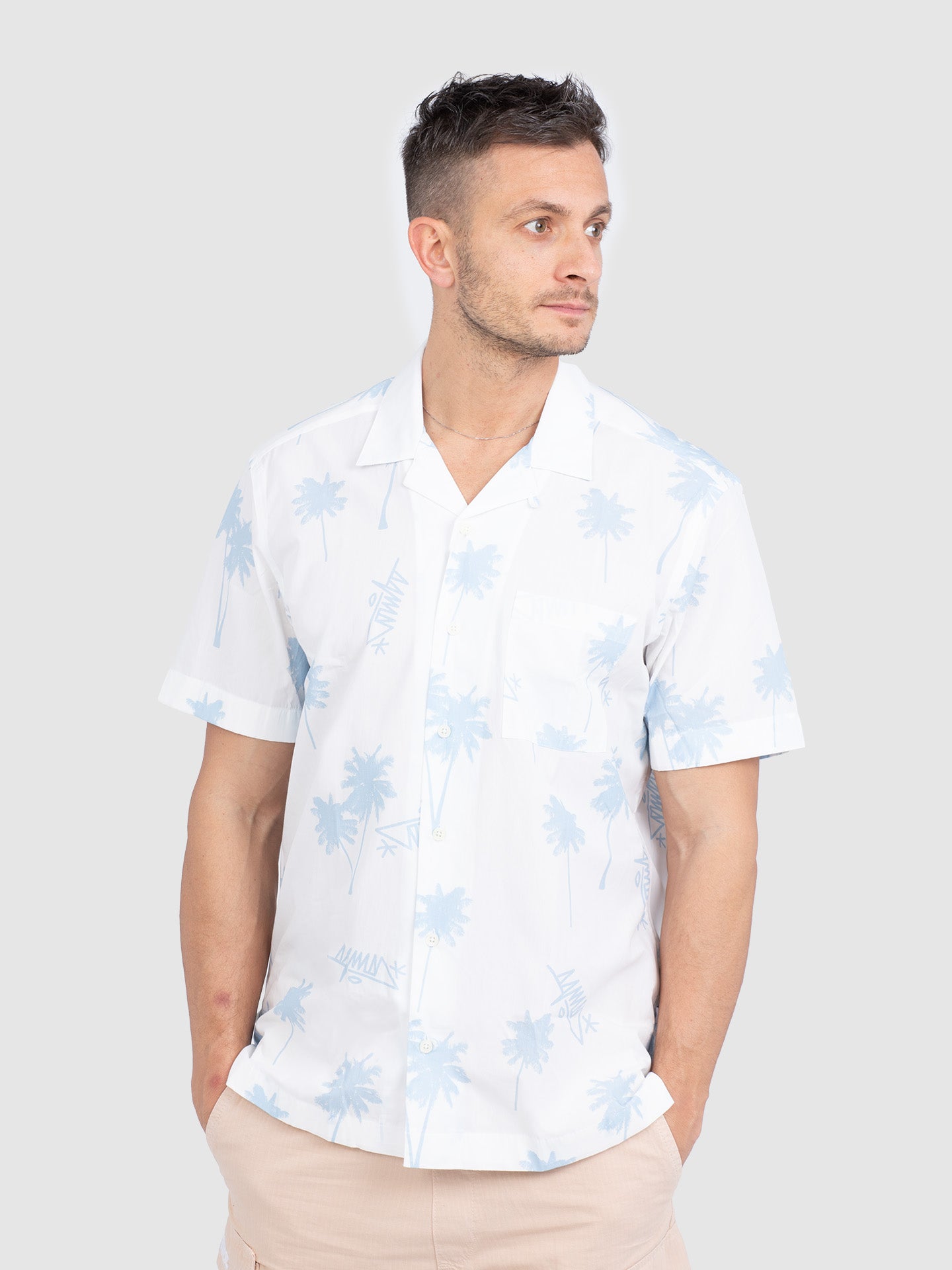 CAMICIA M/C BOWLING STAMPA FANTASIA PALME