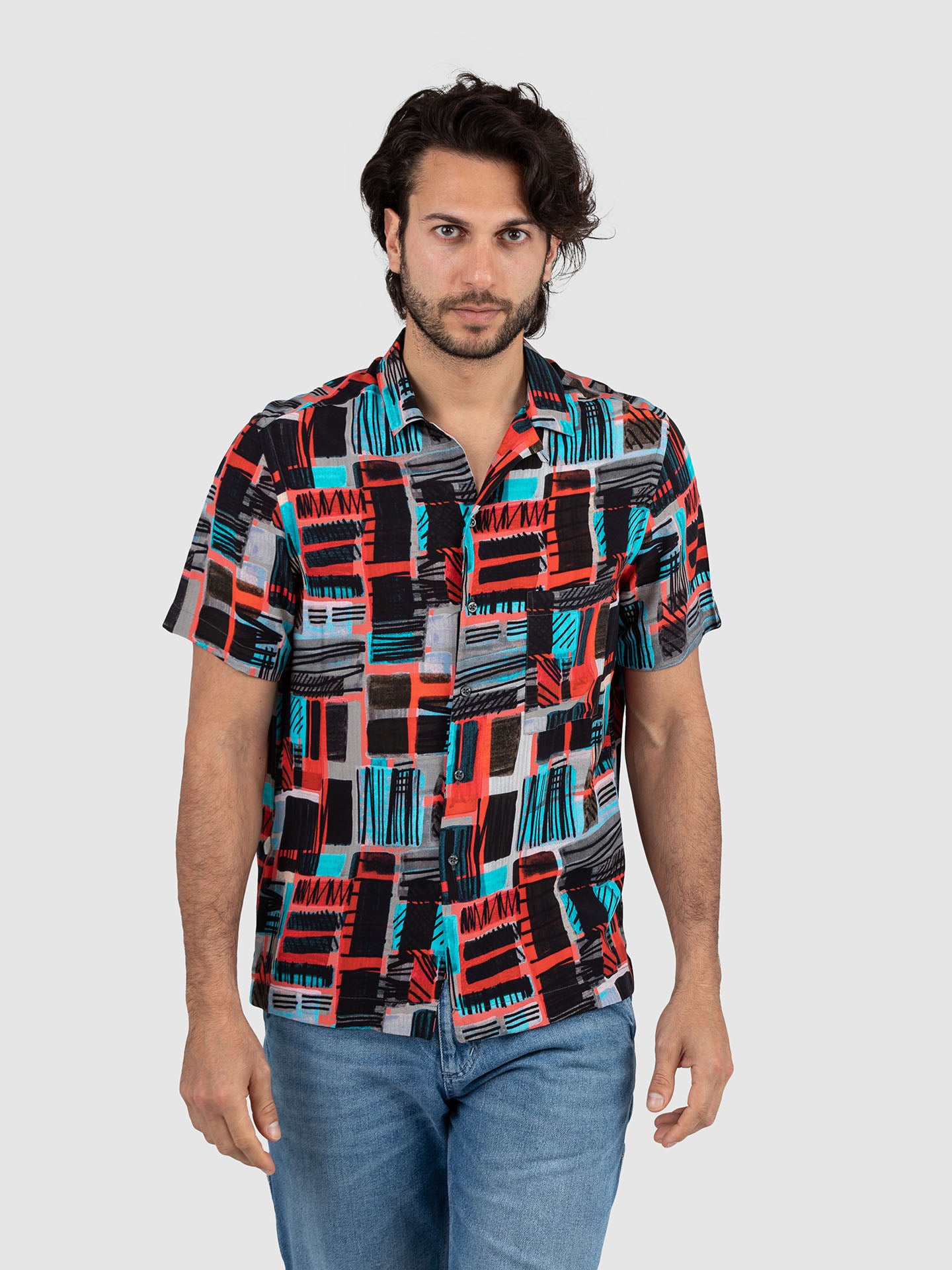 CAMICIA M/C BOWLING FANTASIA SQUARES