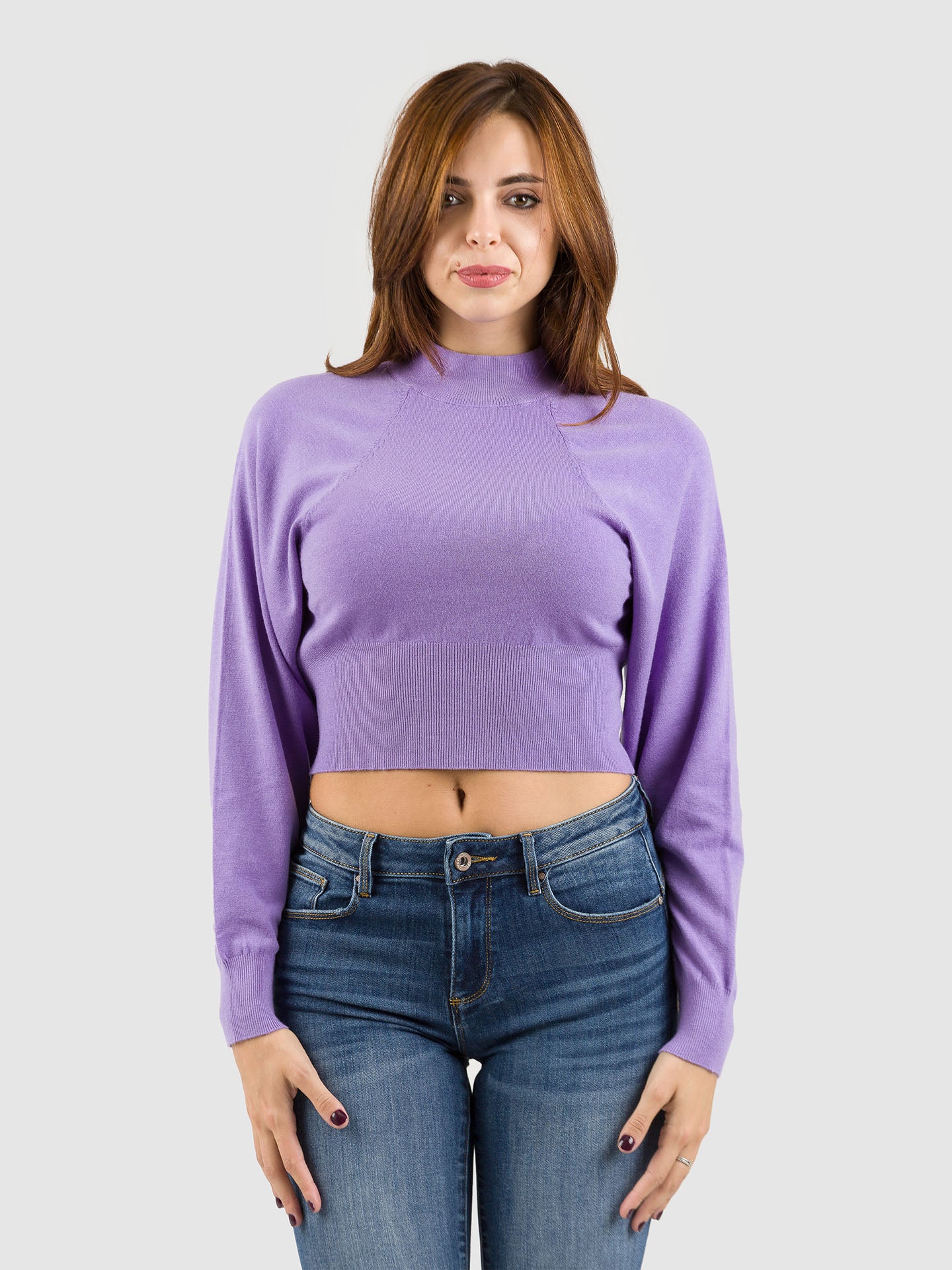 MAGLIA CROP COLLO CRATERE