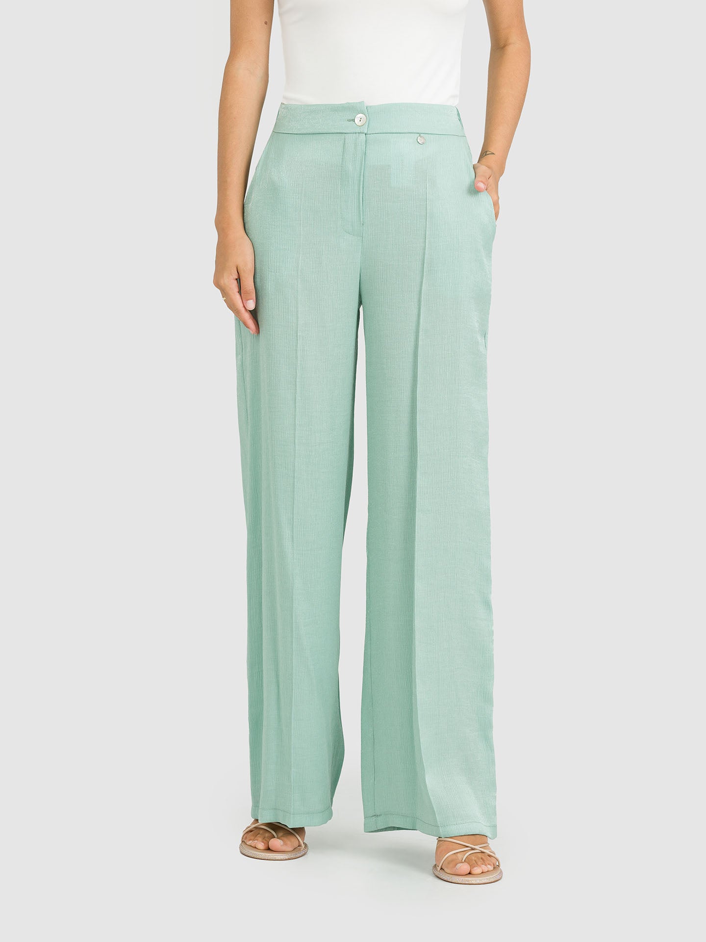 PANTALONE WIDE TESSUTO LAVORATO