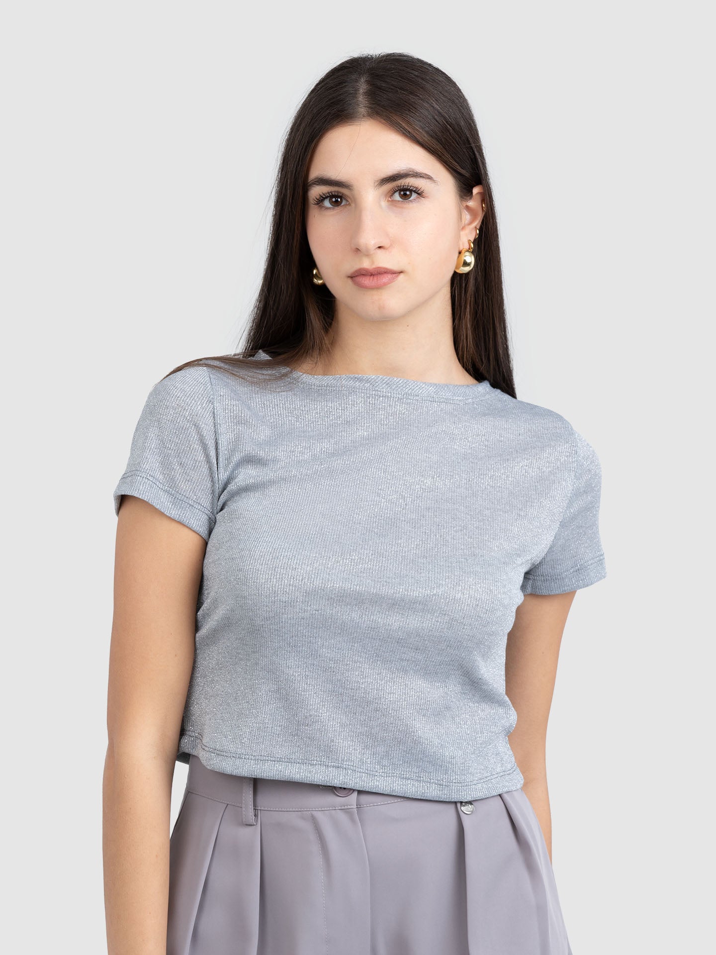 T-SHIRT CROP LUREX