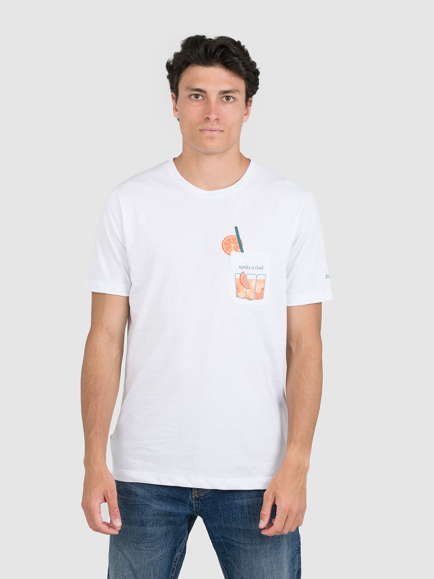 T-SHIRT MANICA CORTA TASCHINO STAMPA SPRITZ