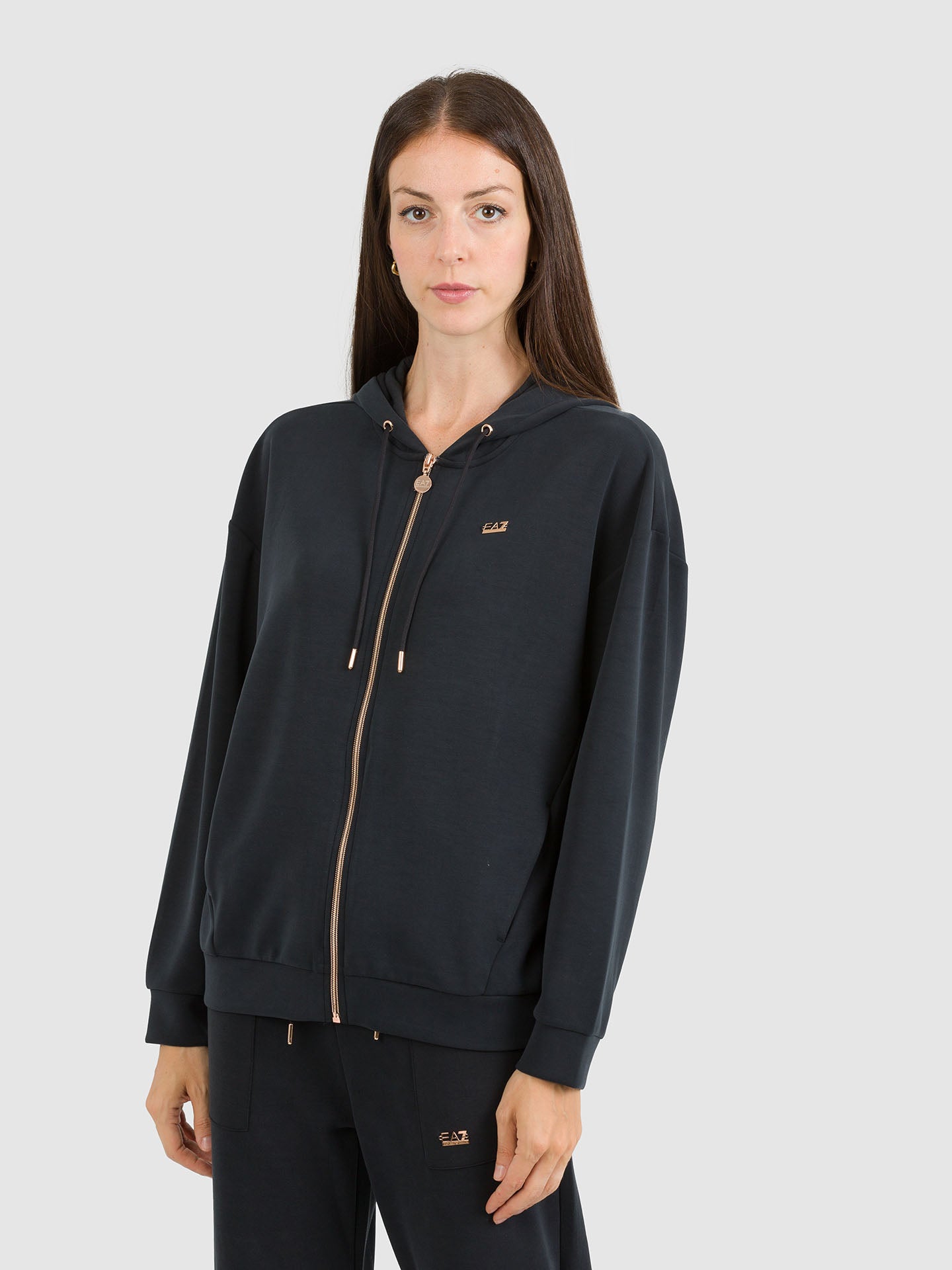 FELPA MODAL FULLZIP LOGO PLACCHETTA