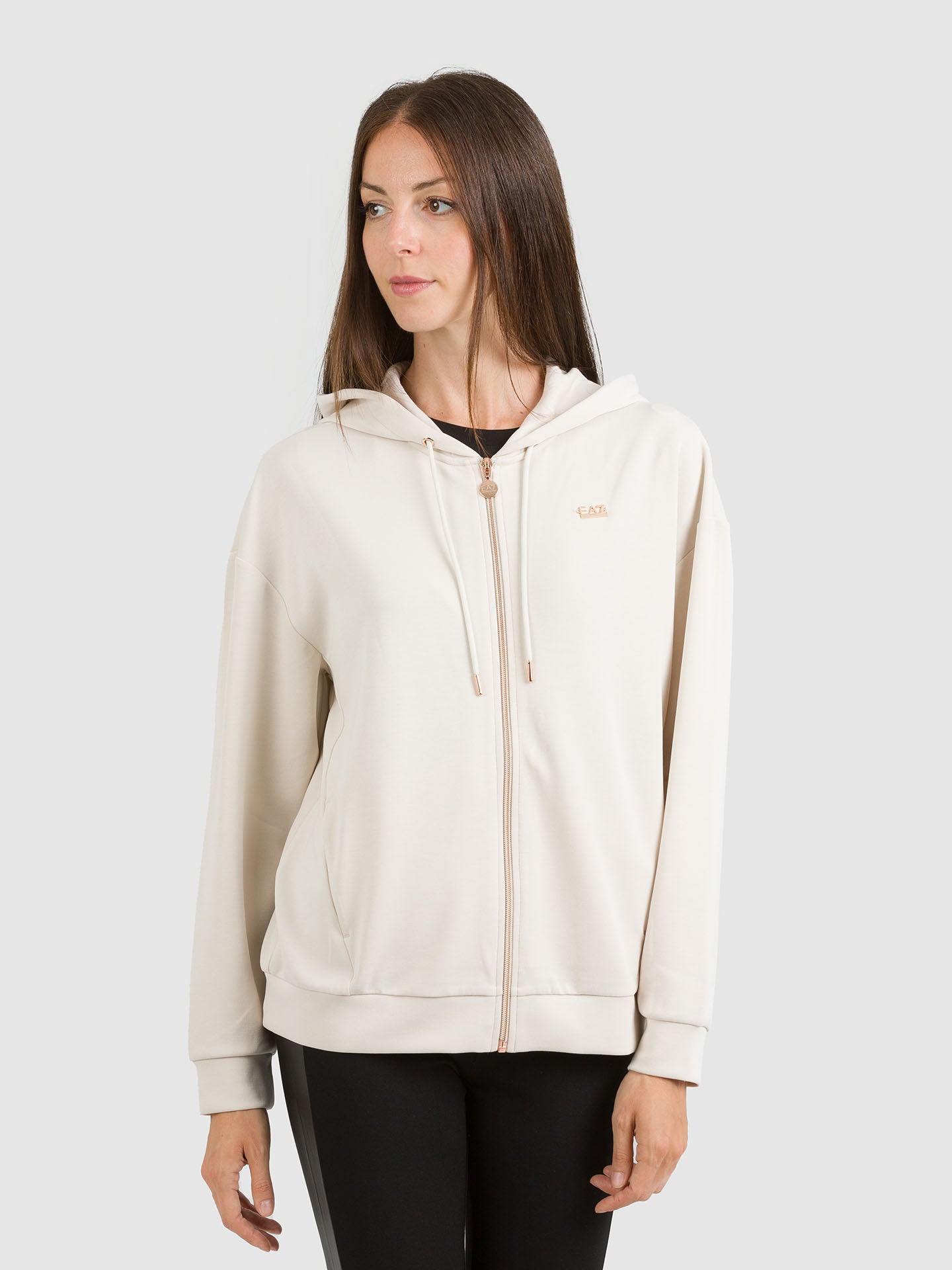 FELPA MODAL FULLZIP LOGO PLACCHETTA