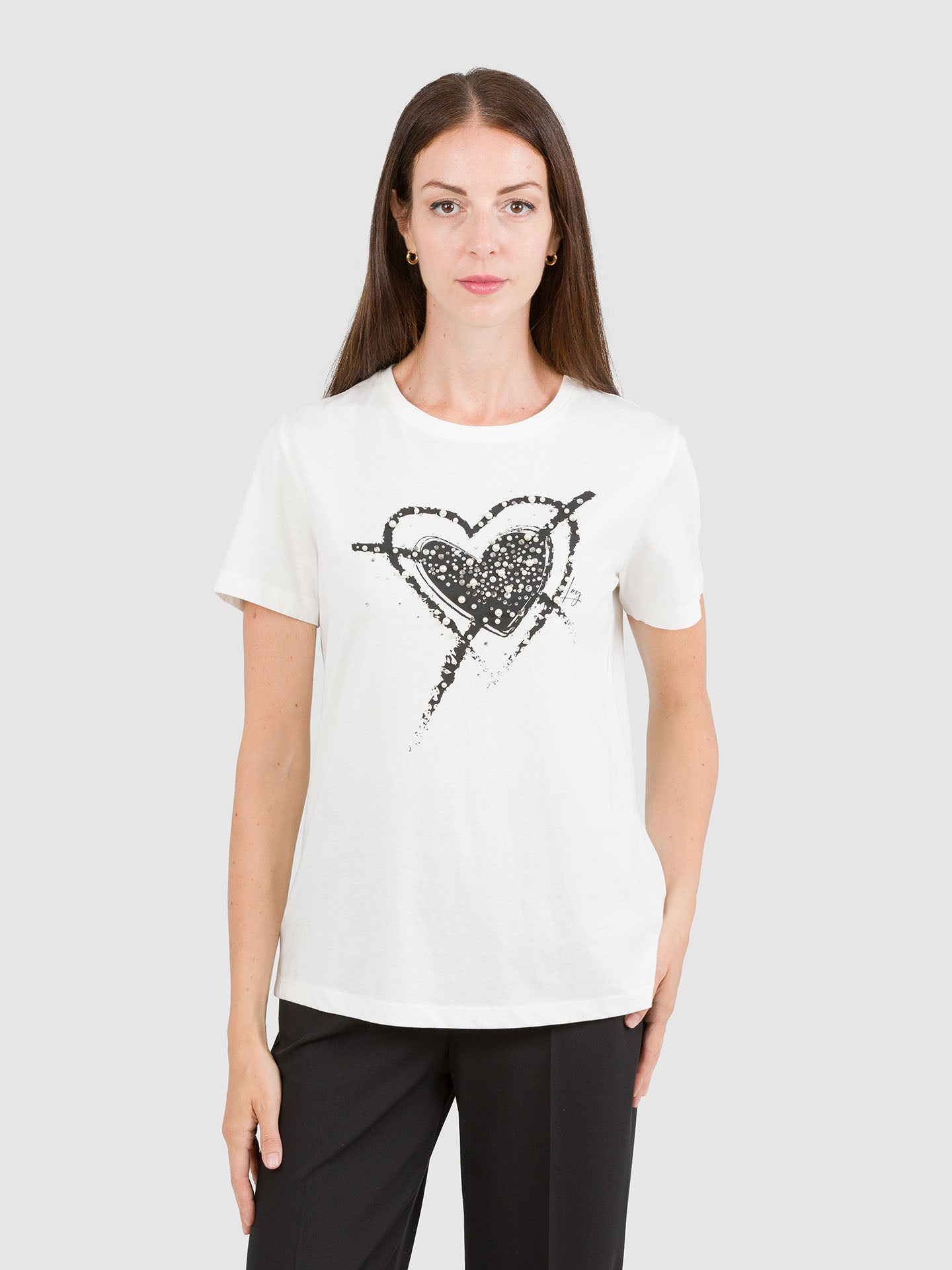 T-SHIRT CUORE STRASS