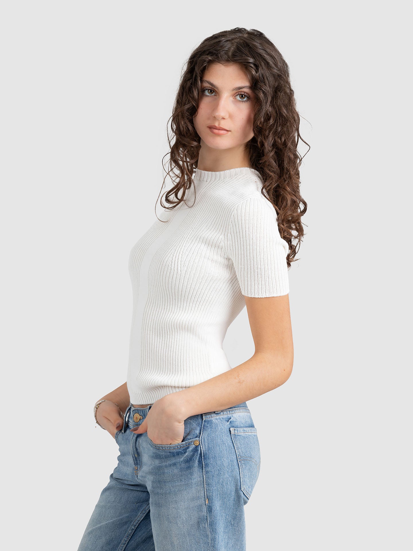 T-SHIRT M/C IN MAGLIA COSTINA