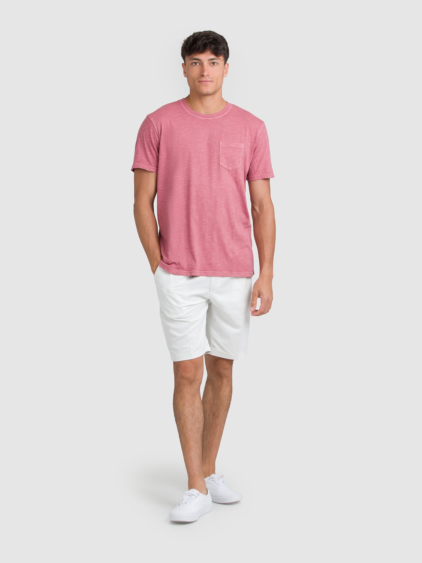 T-SHIRT MANICA CORTA SLUB TASCHINO