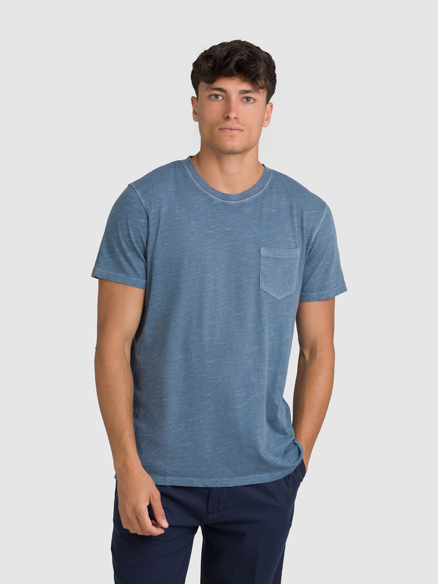 T-SHIRT MANICA CORTA SLUB TASCHINO