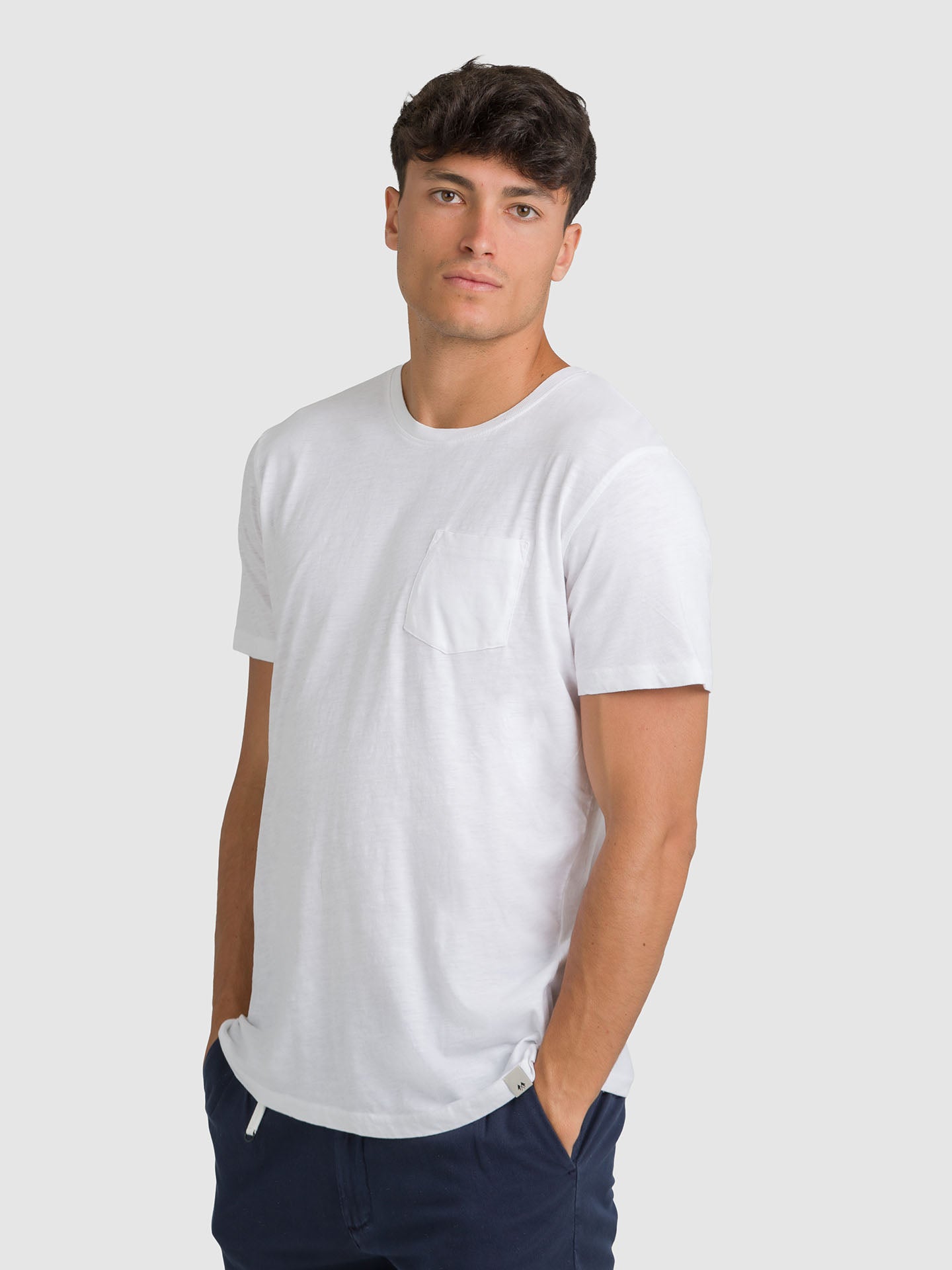 T-SHIRT MANICA CORTA SLUB TASCHINO