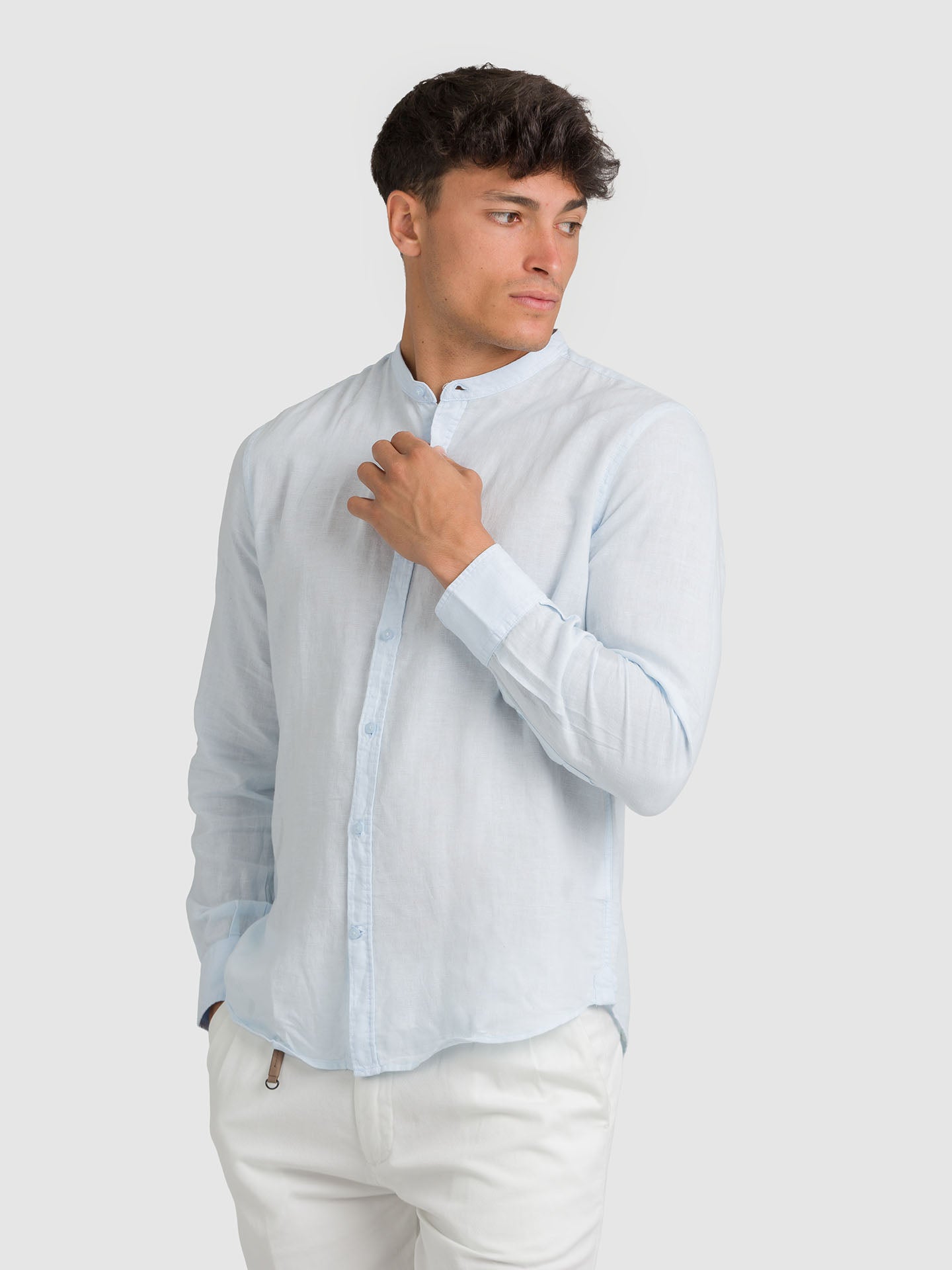 CAMICIA MANICA LUNGA COLLO KOREA LINO COTONE