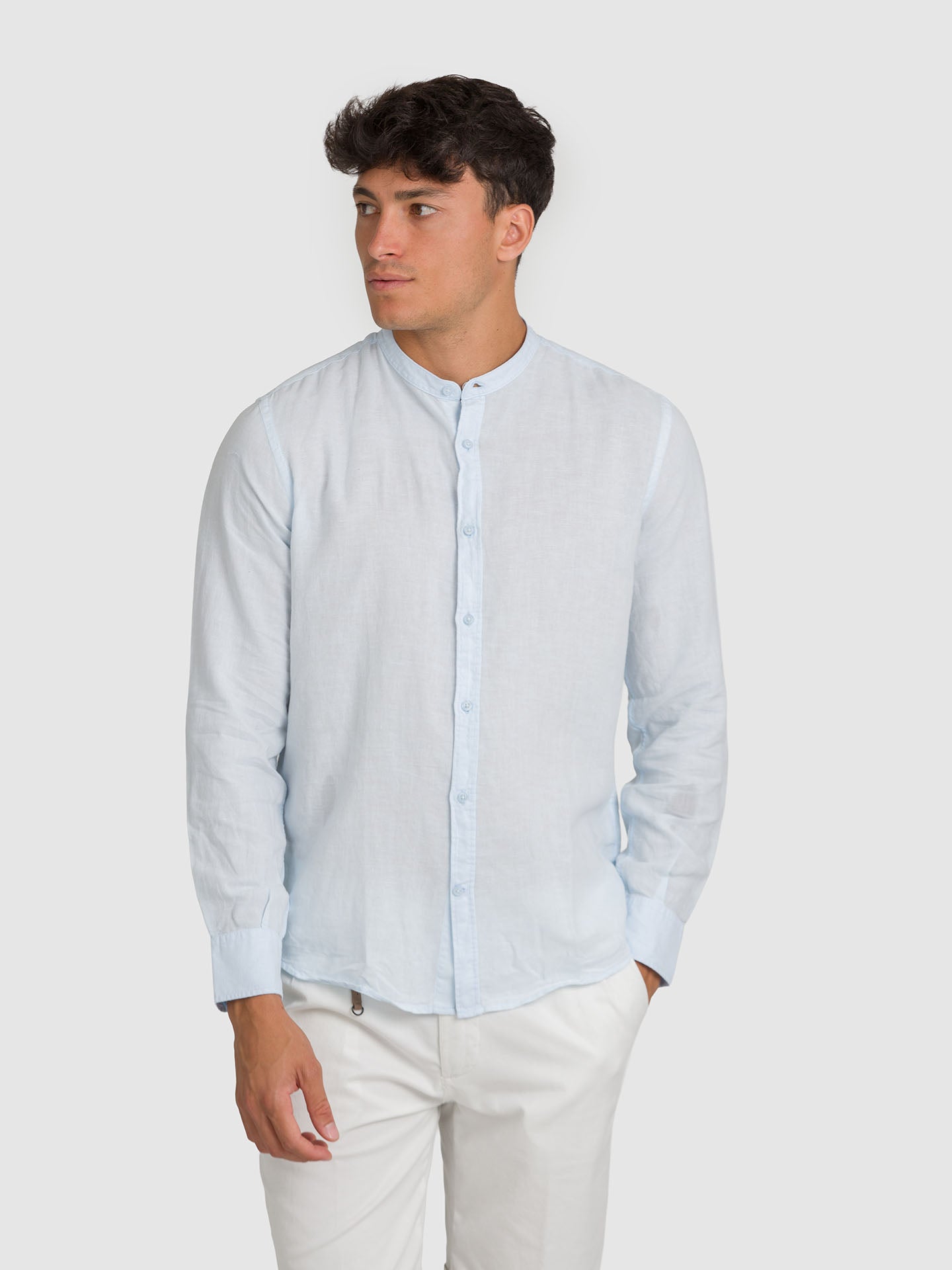 CAMICIA MANICA LUNGA COLLO KOREA LINO COTONE