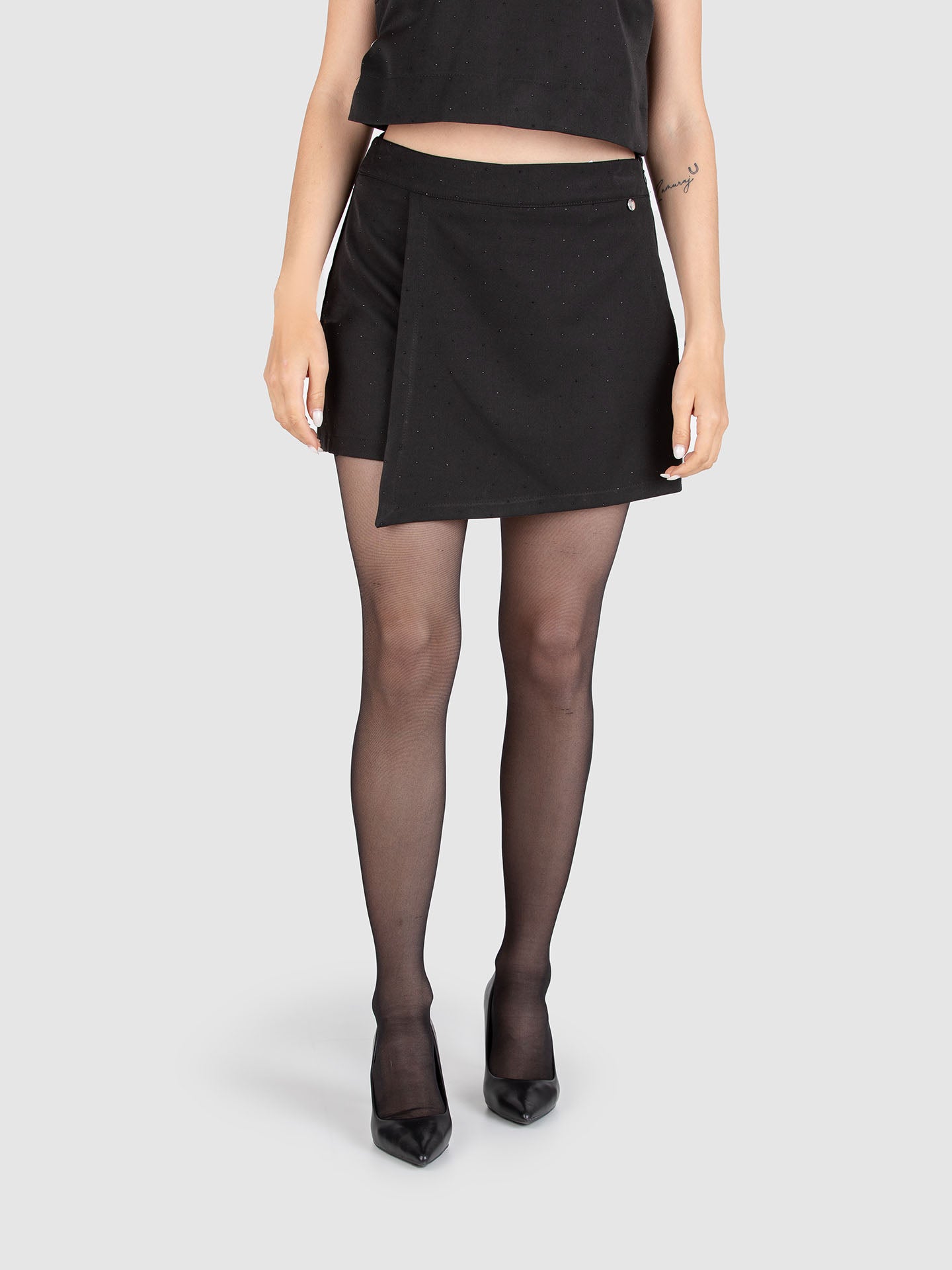 SKORT STRASS NERO