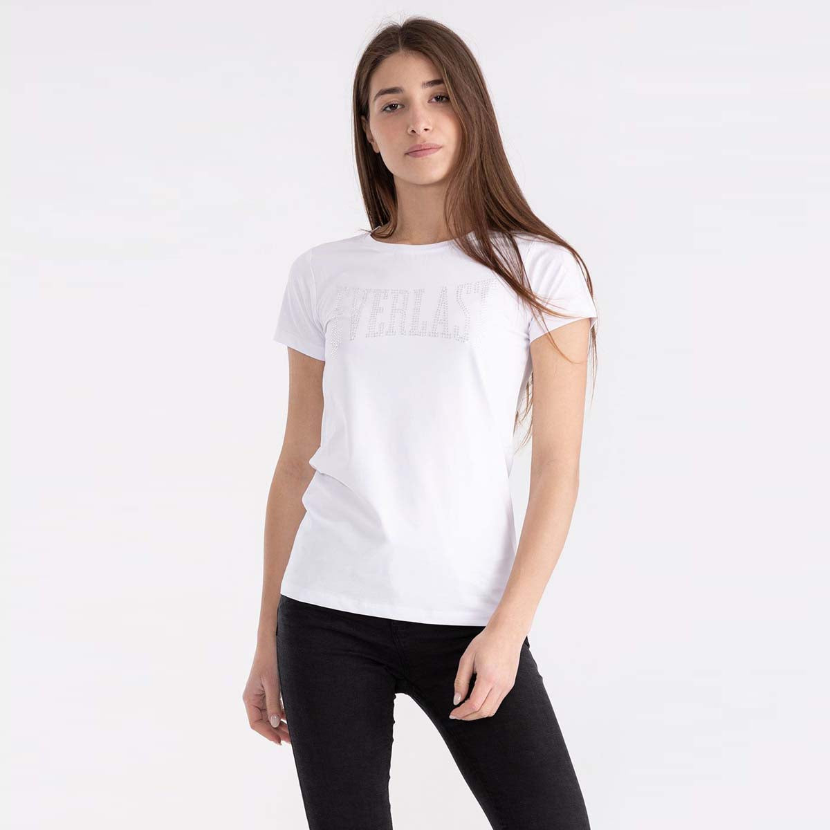 T-SHIRT JERSEY STRETCH LOGO STRASS