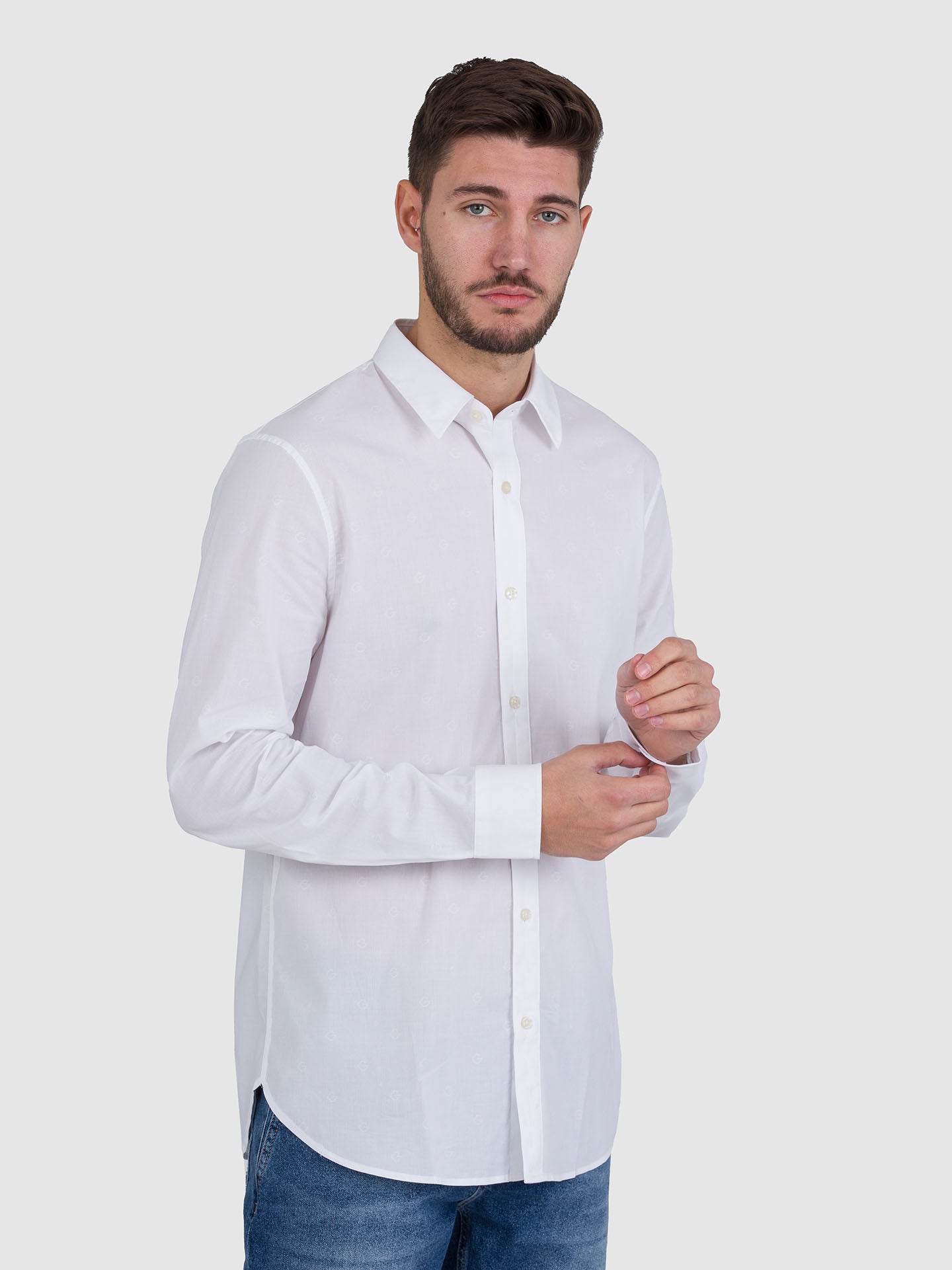 CAMICIA CON MANICA LUNGA MICROFANTASIA