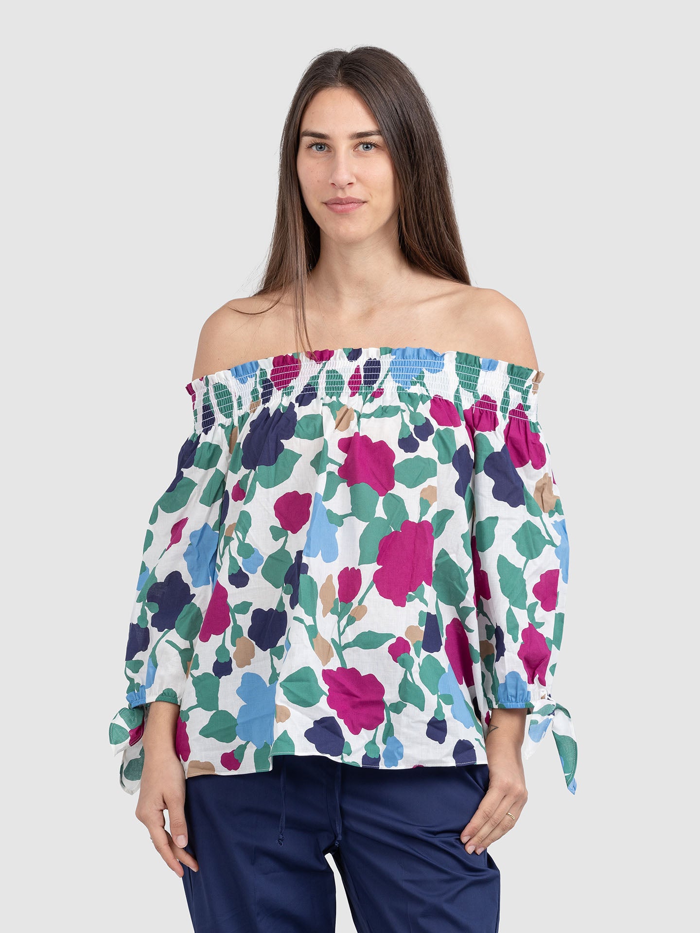 BLUSA MUSSOLA COTONE STAMPATO