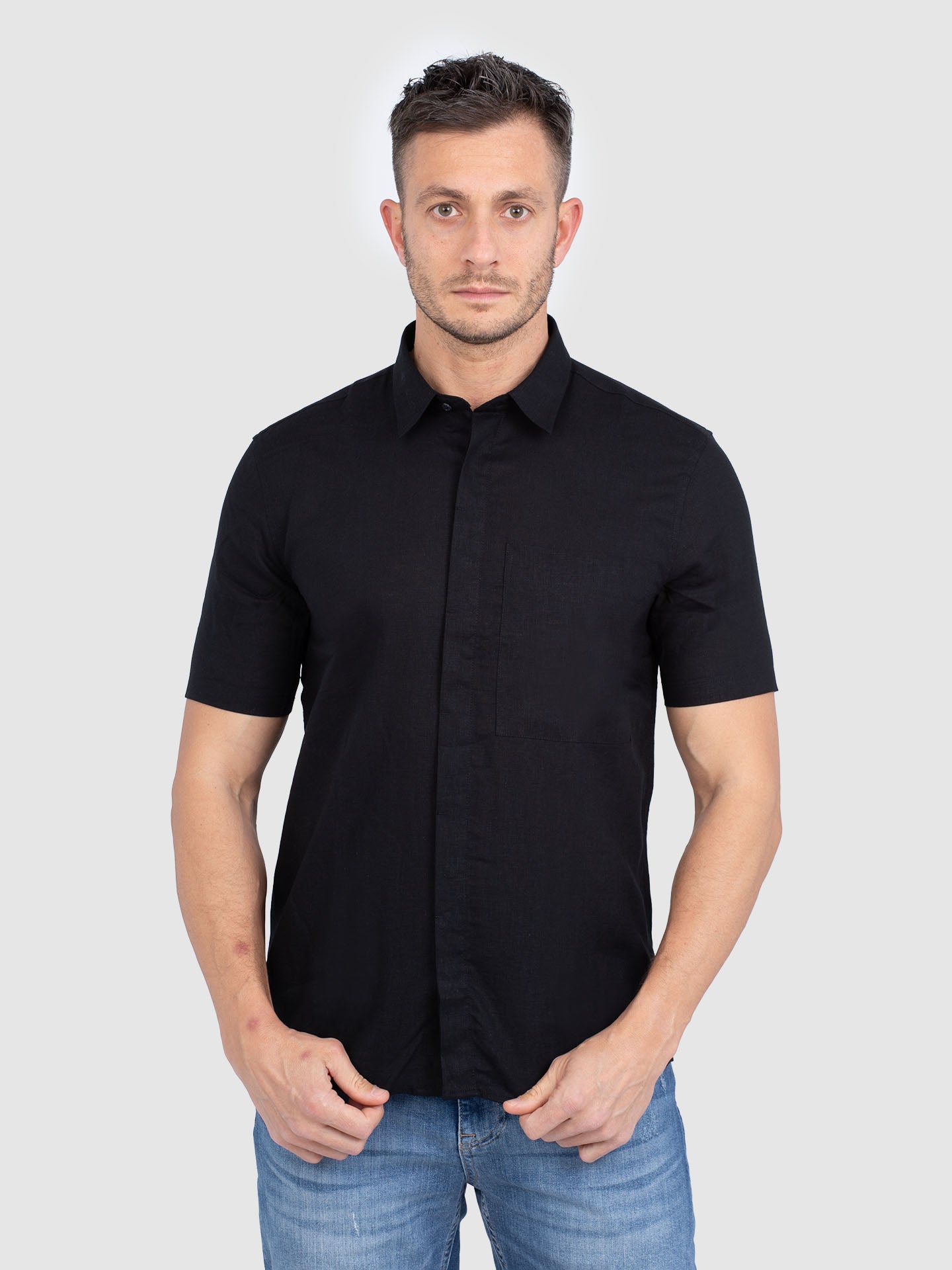 CAMICIA MANICA CORTA ADALIA MISTO LINO