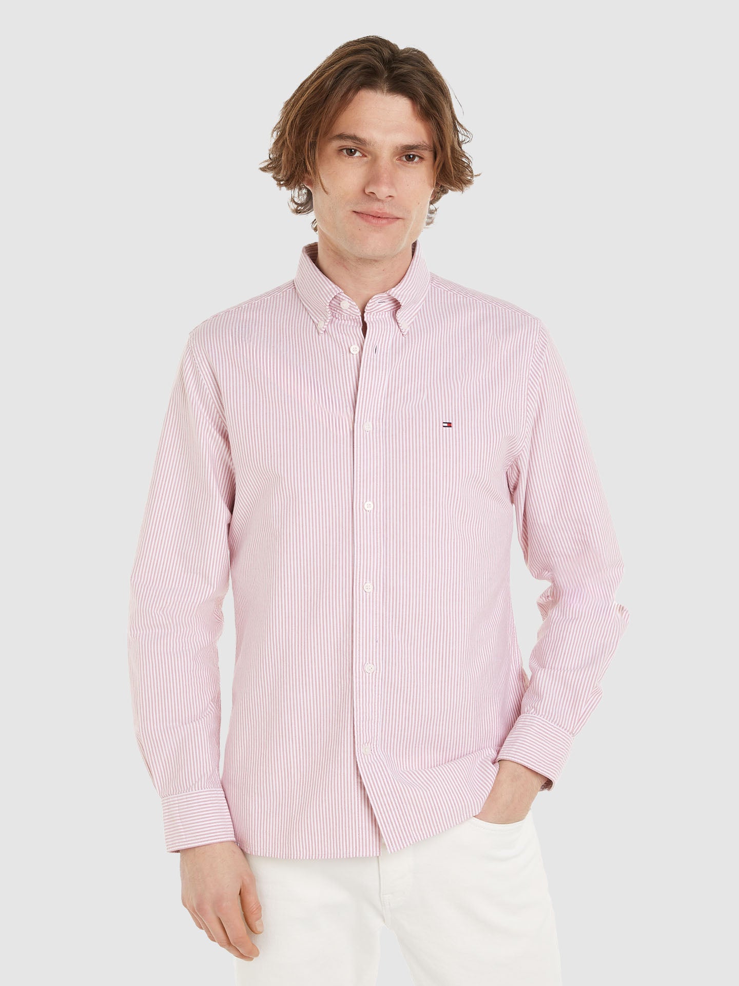 CAMICIA MANICA LUNGA OXFORD RIGHE REGULAR FIT