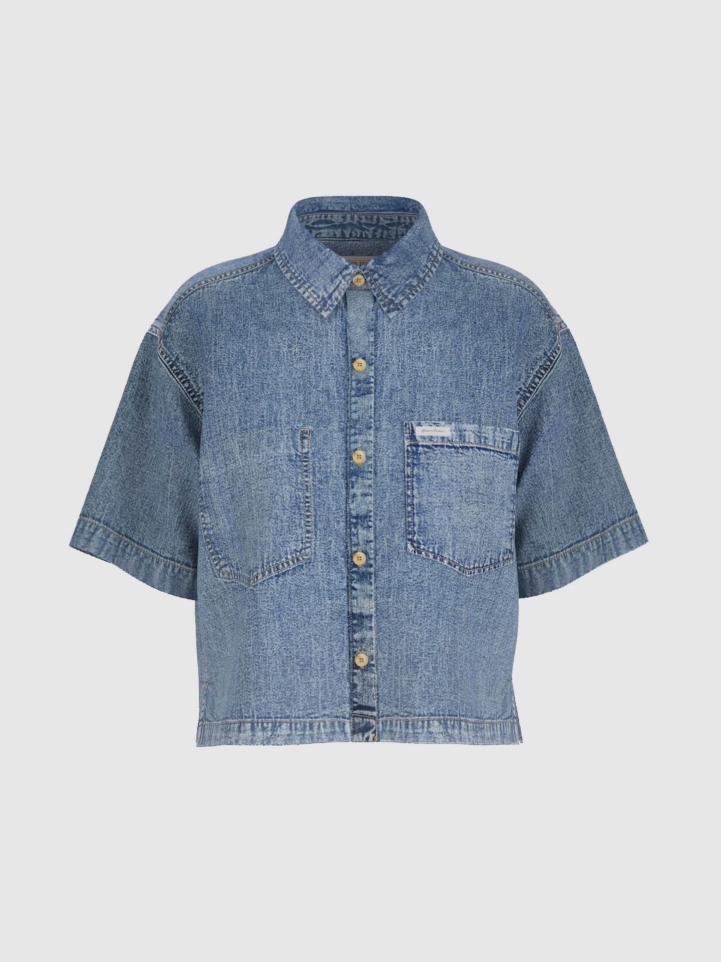 CAMICIA BOXY M/C DENIM