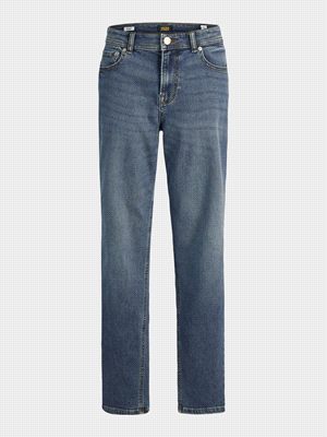 I jeans CLARK STRETCH di JACK & JONES con una vita media e una chiusura a patta, offrono una vestibilità regolare, ideale per un