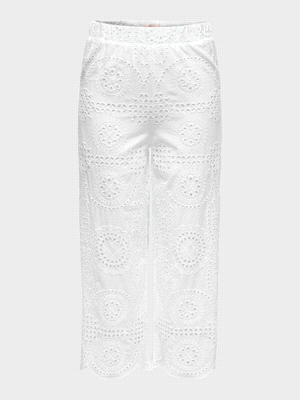 Il pantalone Only Lila Zindy con fascia elastica presenta un tessuto di cotone al 100% lavorato con un ricamo Sangallo all over, per un look raffinato e trendy. Vestibilità: regolare. ONLY PANTALONE L... 