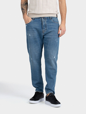 LAY STUDIOS JEANS CROPPED FIT JEANS UOMO Blu  ... 