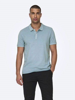 ONLY&SONS POLO TRAVIS SLIM WASHED POLO UOMO   ... 
