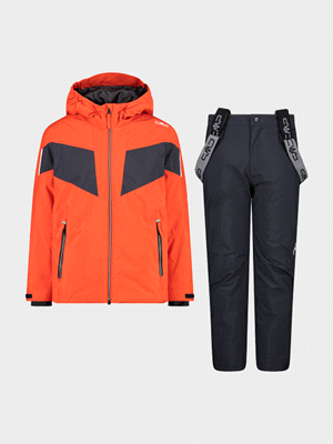 Il completo CMP TWILL 10000 BOY offre protezione e comfort sulle piste da sci. La giacca, dotata di cappuccio fisso, e i pantaloni con bretelle sono realizzati con la tecnologia Clima Protect, che ass... 