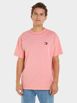 TOMMY JEANS T-SHIRT MANICA CORTA BADGE WASHED T-SHIRTERIA UOMO Rosa  ... 