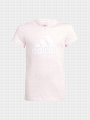 ADIDAS T-shirt Essentials Big Logo Cotton T-SHIRTERIA BAMBINO Rosa Bianco ... 