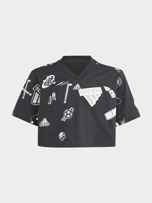 ADIDAS T-shirt Brand Love Crop T-SHIRTERIA BAMBINO Nero  ... 