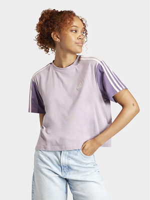 ADIDAS T-shirt Essentials 3-Stripes Single Jersey Crop T-SHIRTERIA DONNA   ... 