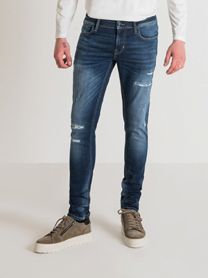 JEANS OZZY TAPERED SCURO ROTTURE 
