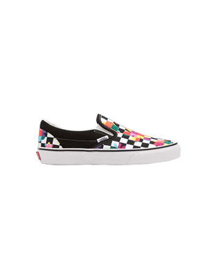 SLIP ON FLORAL CHECKERBOARD 