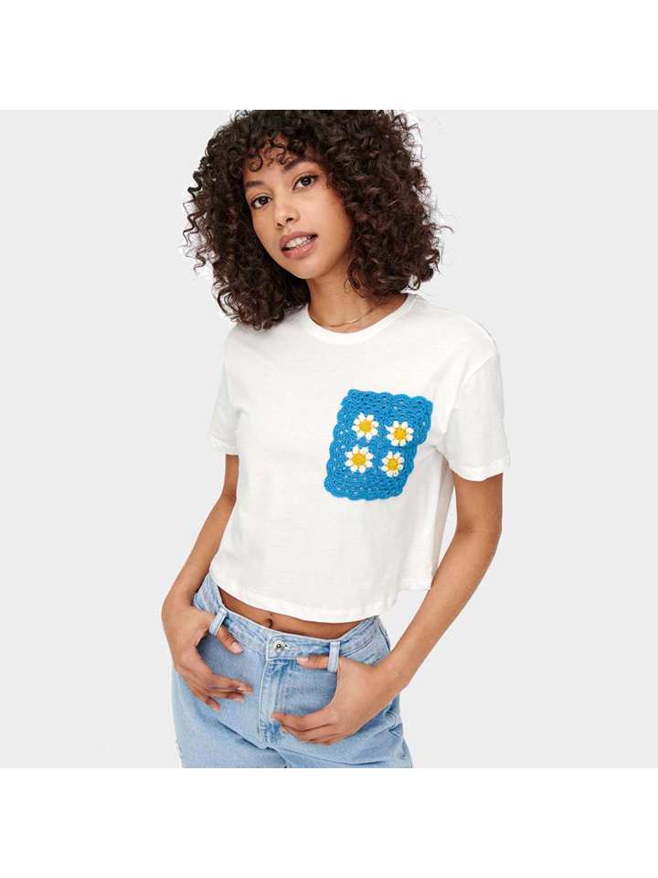 ONLY T-SHIRT WOODSTOCK CROPPED TASCHINO