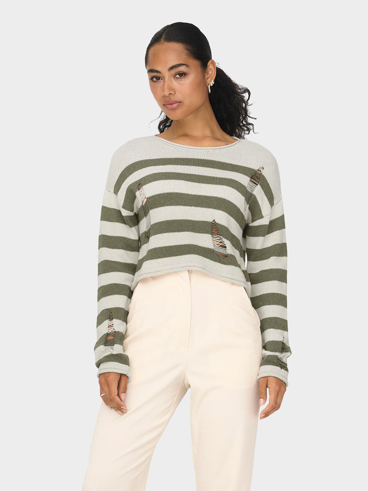 ONLY MAGLIA MARLA CROPPED STRIPES