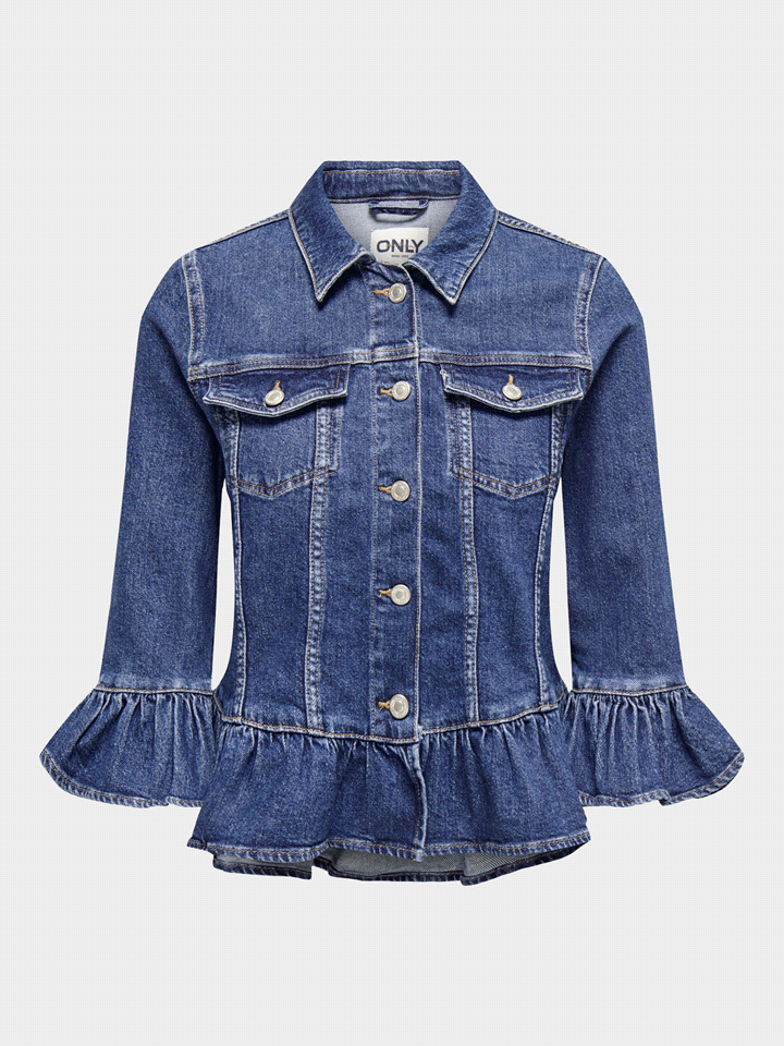 ONLY GIACCA SIA 3/4 DENIM FRILL
