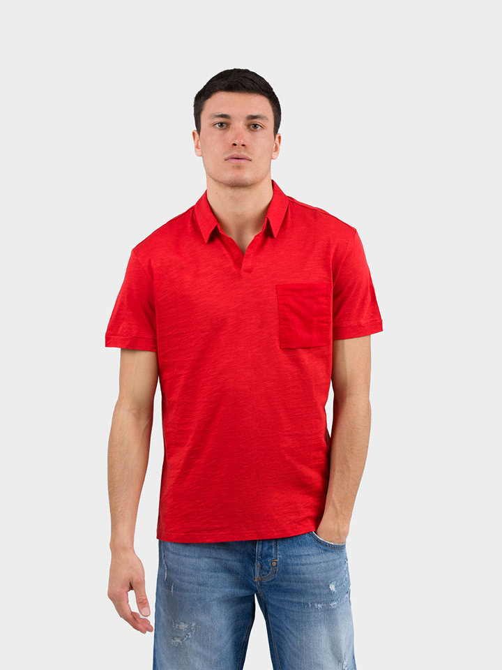 POLO WITH POCKET ON FRONT IN CONTRAST 