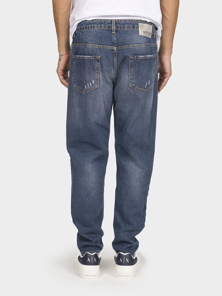 LAY STUDIOS JEANS CROPPED ROTTURE