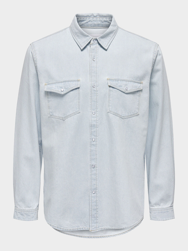 ONLY&SONS ONLY & SONS CAMICIA BANE DENIM