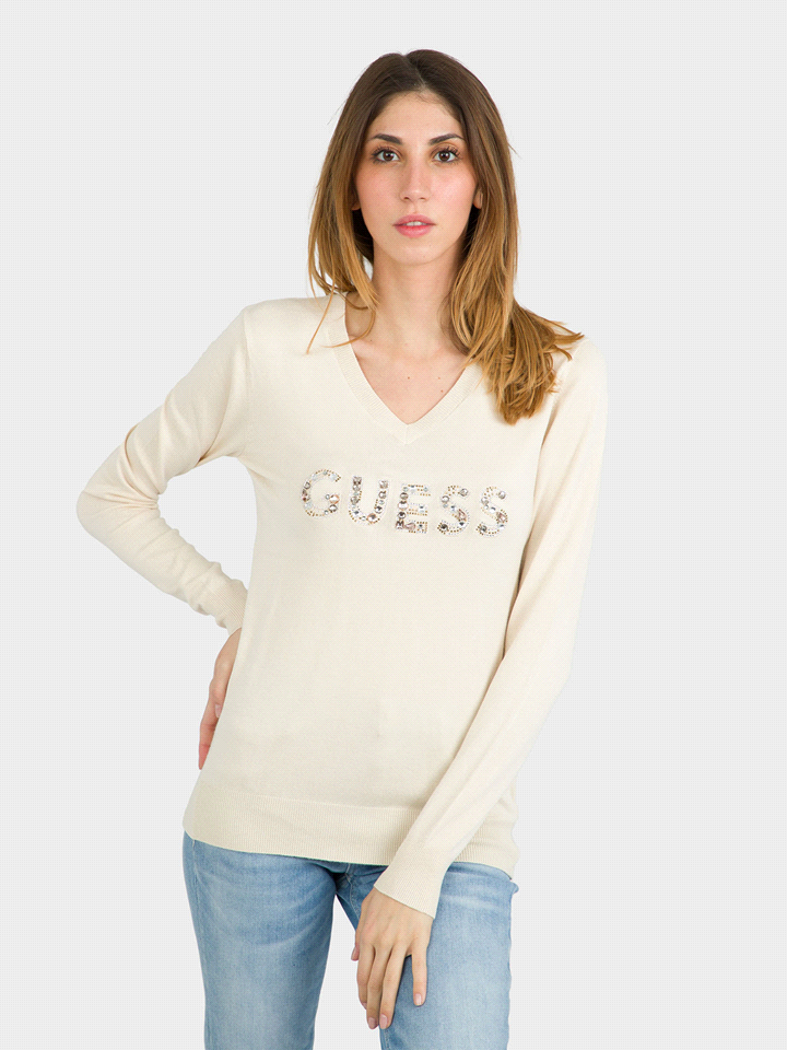 GUESS MAGLIONCINO HAILEY LOGO STRIPES