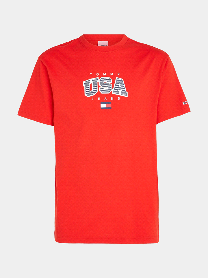 TOMMY JEANS T-SHIRT SCRITTA USA