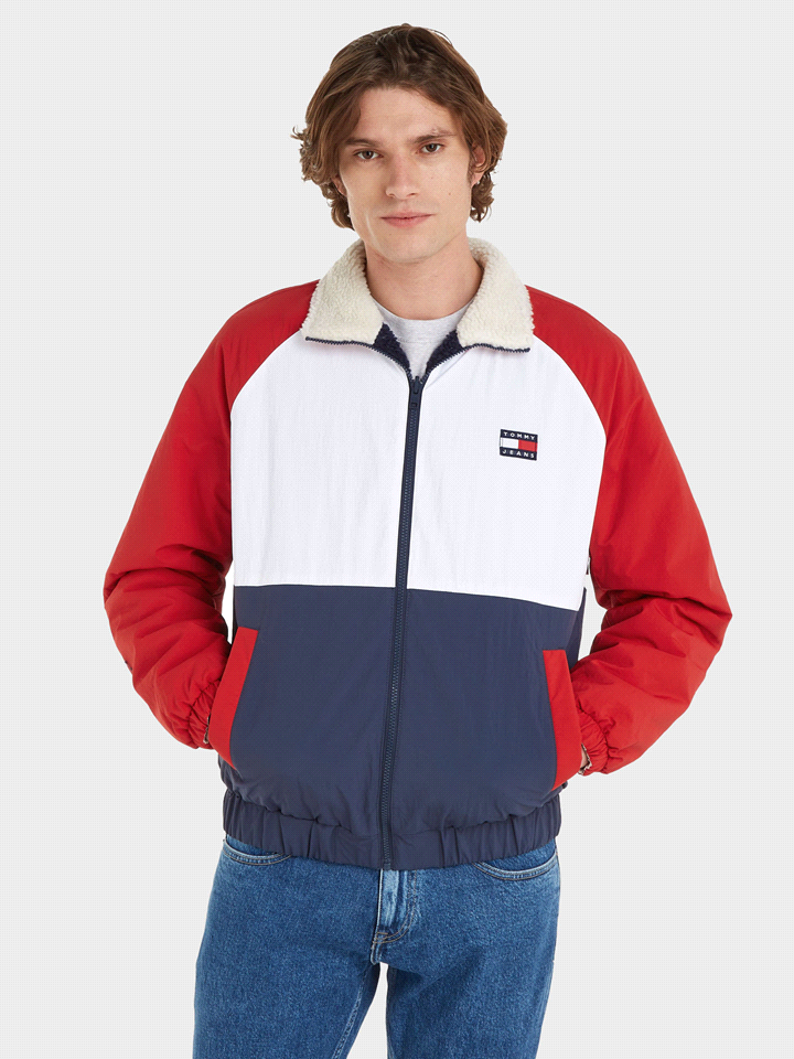 TOMMY JEANS GIACCA SHERPA BICOLOR
