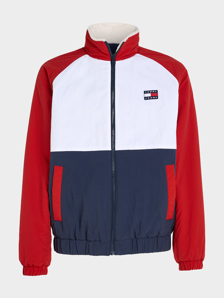 TOMMY JEANS GIACCA SHERPA BICOLOR
