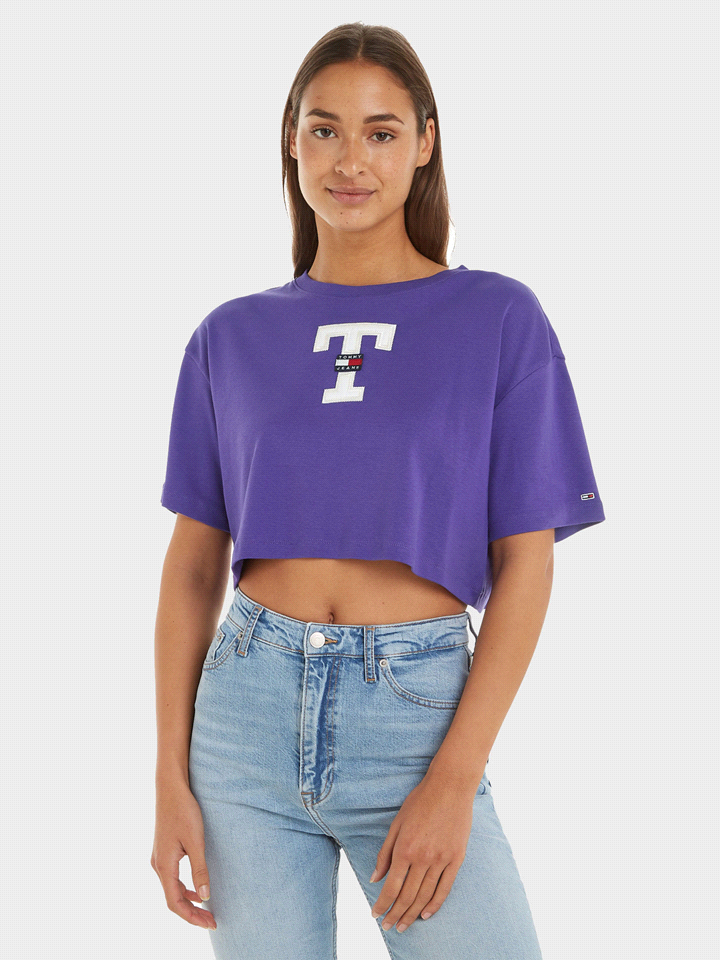 TOMMY JEANS T-SHIRT CROP COLLEGE